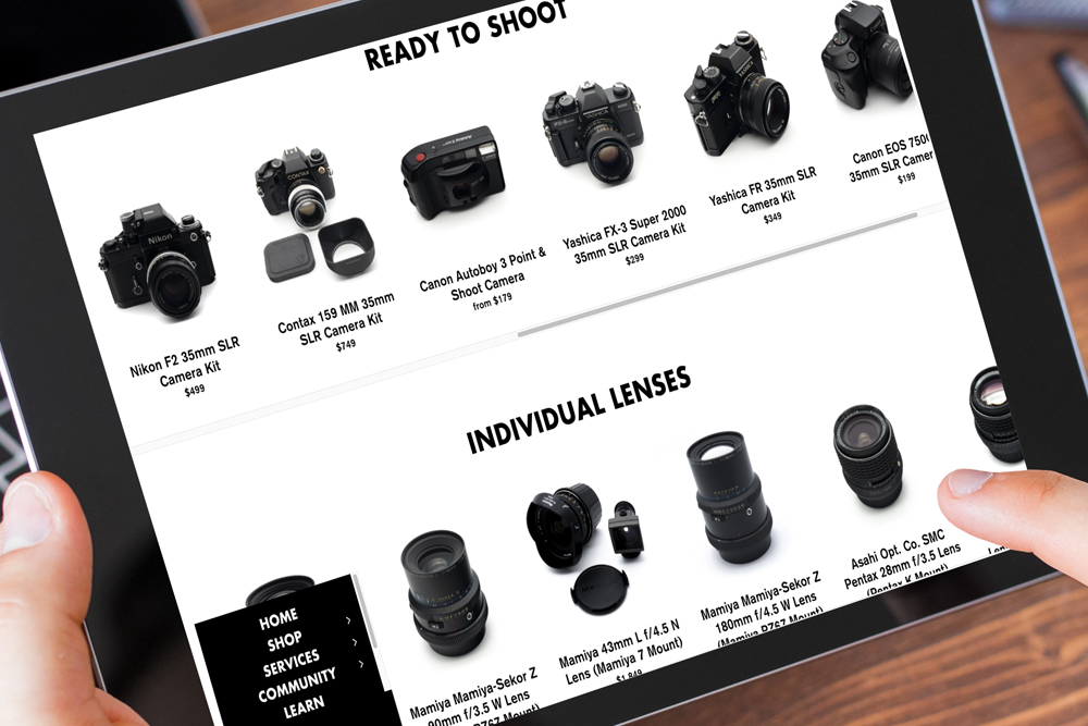 Hakonelog Camera and Accessory slider on tablet
